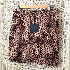 Parisian Tall NWT Leopard 🐆 animal print brown & black mini pencil skirt…